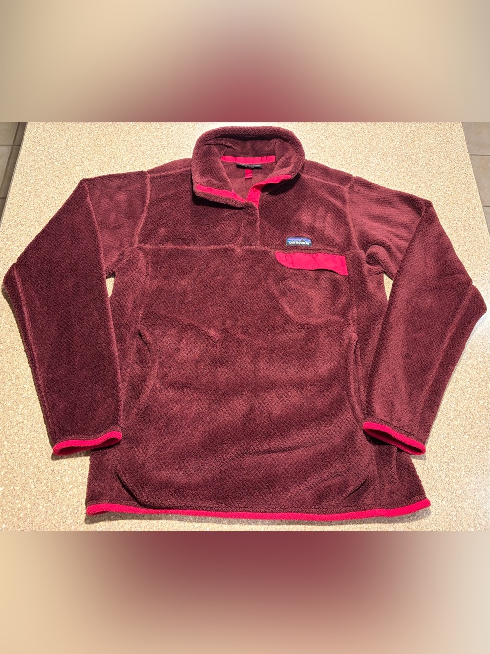 Patagonia Re-Tool Snap-T Pullover Oxblood Red /Deep Mahogany Women’s Large (L)